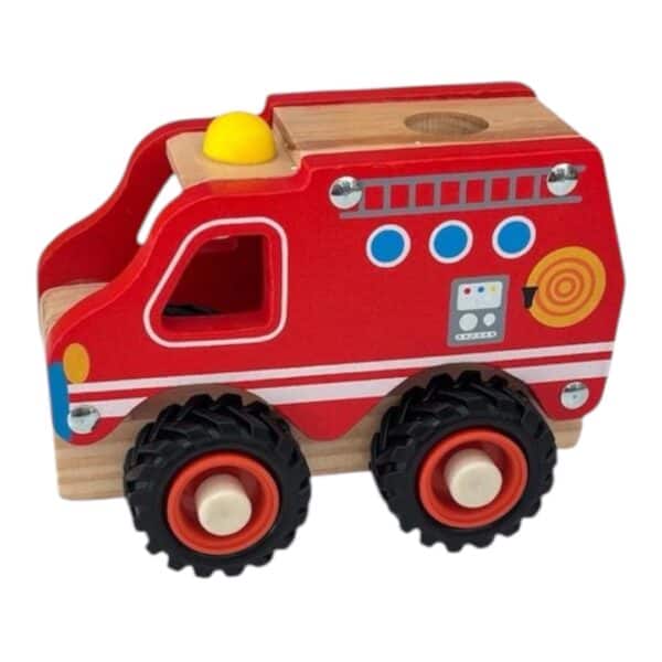 camion de pompier en bois