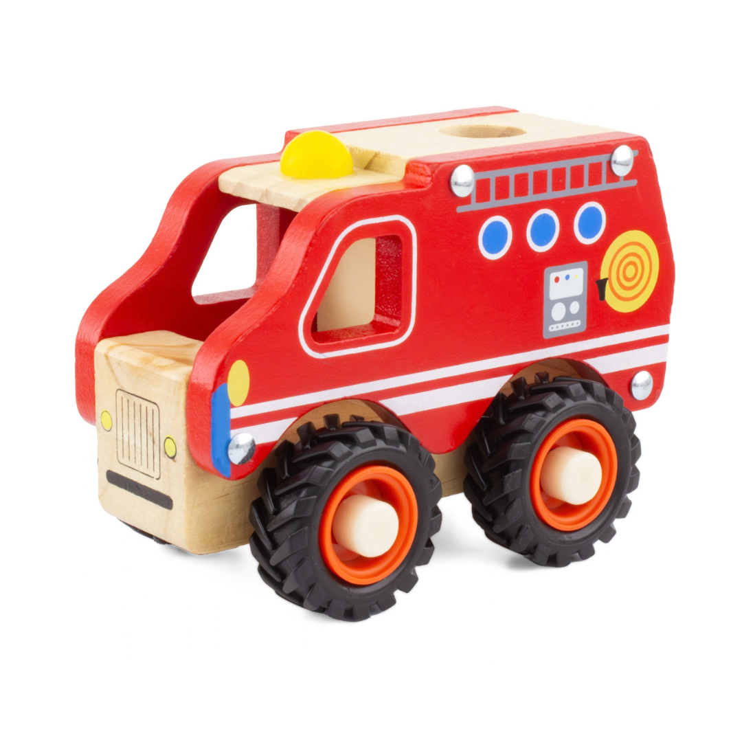camion de pompier en bois