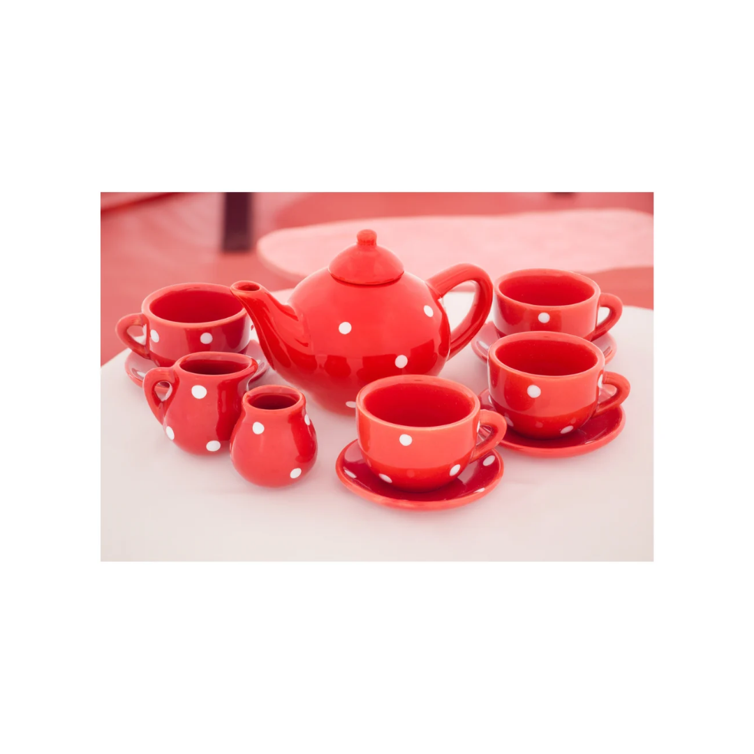 dinette porcelaine rouge
