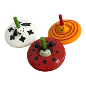 Toupie en bois animaux