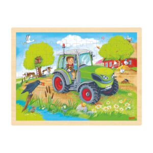 puzzle tracteur a la ferme illustre
