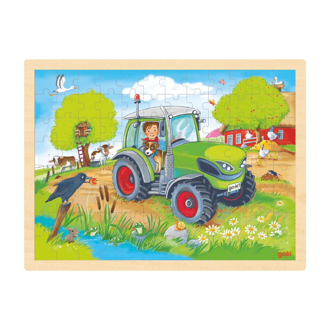 puzzle tracteur a la ferme illustre