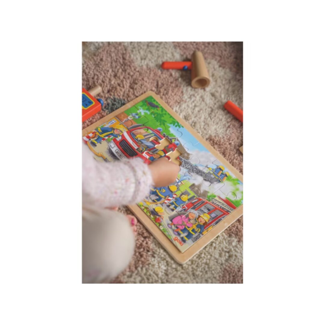 Puzzle enfant scène de pompiers illustrée – Image 2