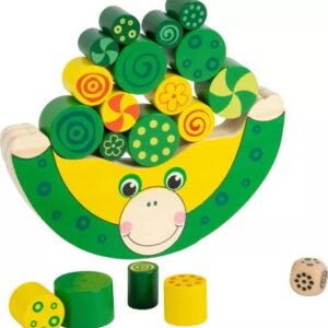 Jeu d'équilibre en bois en forme de grenouille avec blocs colorés pour enfant