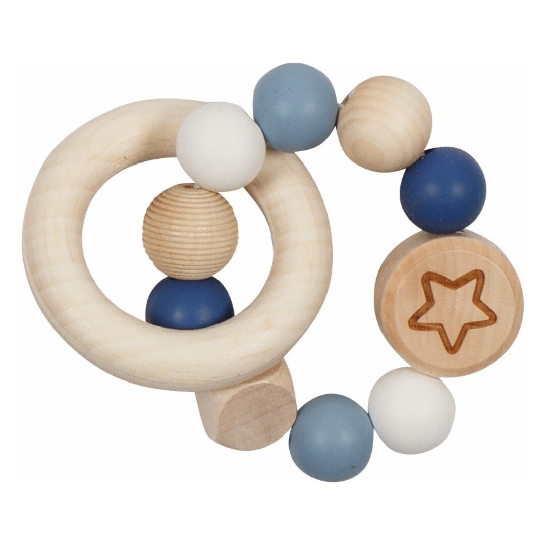 Hochet flexible étoile, bleu