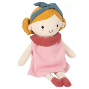 Poupée, peluche Lina robe rose