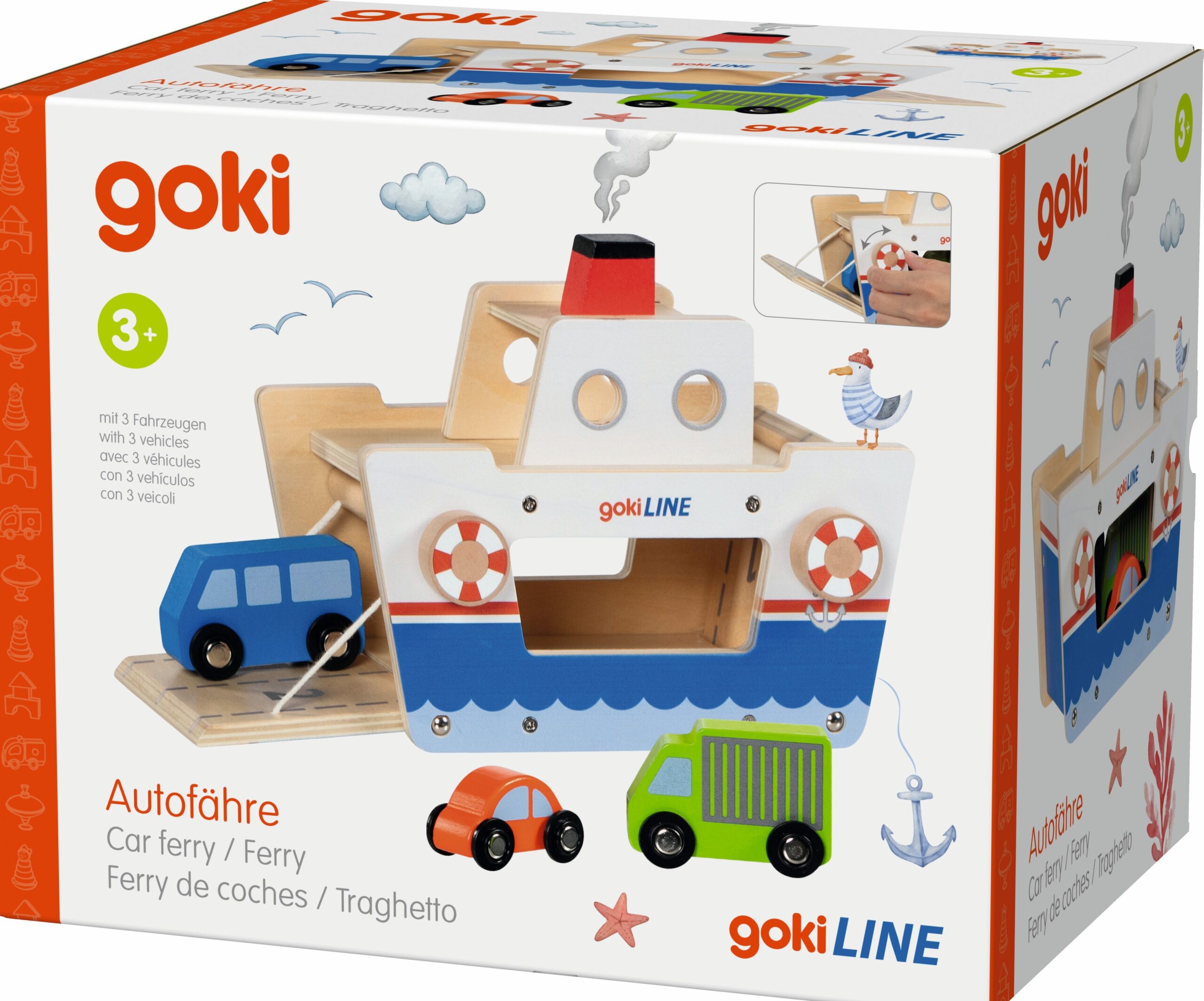 Ferry à voitures, jouet en bois pour enfants ⛵ – Image 2