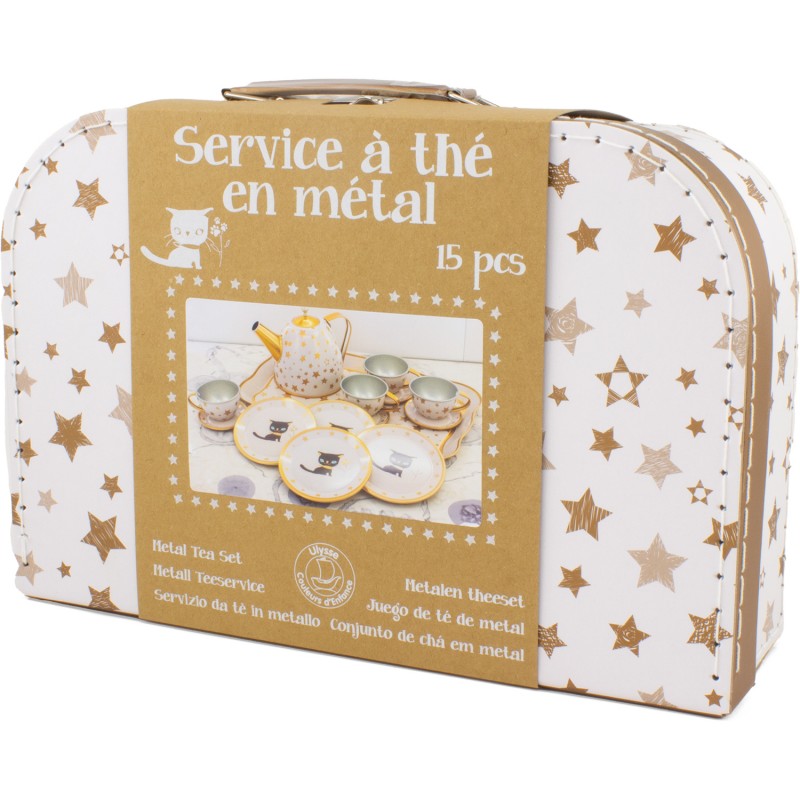 Service à thé pour enfant avec motifs chat et étoiles – Image 3