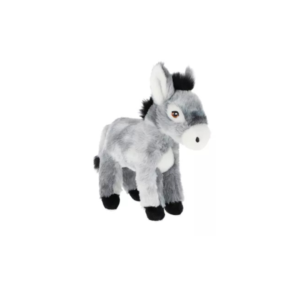 Peluche âne gris avec sabots noirs