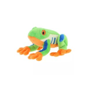 Peluche grenouille verte aux pattes orange
