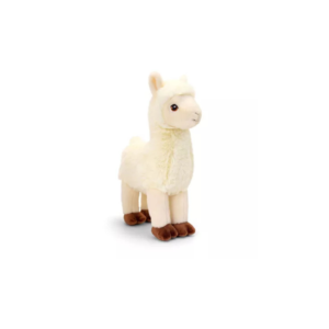 Peluche lama blanc avec pattes marron