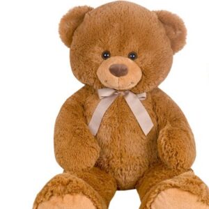 Peluche ours marron avec un joli noeud