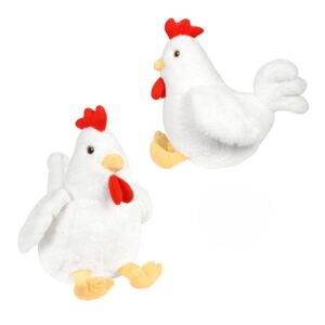 Peluche poule  ferme assise blanche