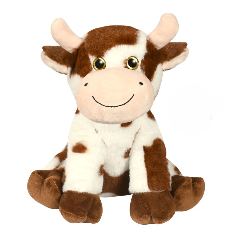 Peluche vache assise marron 🐄