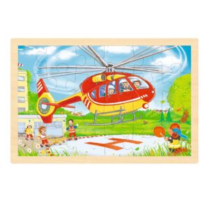 Puzzle avec deux motifs pompiers, et hélicoptères.🚒